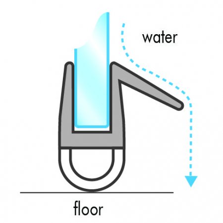 GoldRays S007G shower door seal profile - view A
