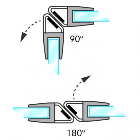 GoldRays S008A1 shower door seal profile - view A