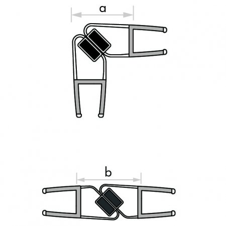 GoldRays S008A1 shower door seal profile - view B
