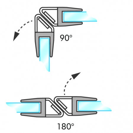 GoldRays S008A1W shower door seal profile - view A