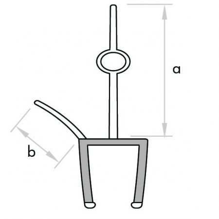 GoldRays S009A1 shower door seal profile - view B