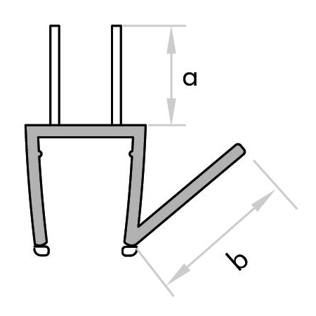 GoldRays S009B1 shower door seal profile - view B