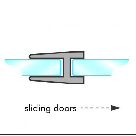 GoldRays S010 shower door seal profile - view A