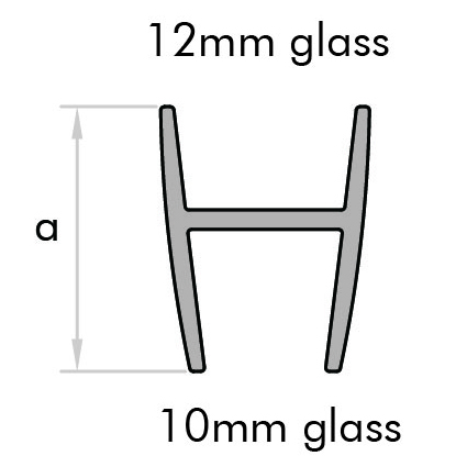 GoldRays S010 shower door seal profile - view B
