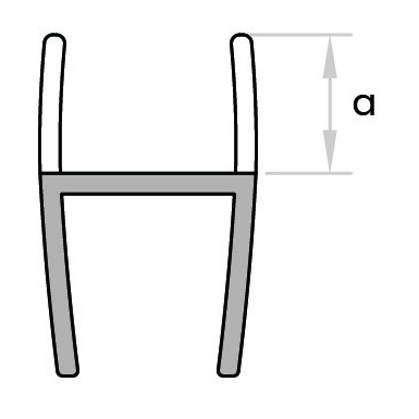 GoldRays S010H shower door seal profile - view B
