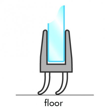 GoldRays S010H1 shower door seal profile - view A