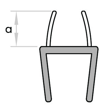 GoldRays S010H1 shower door seal profile - view B