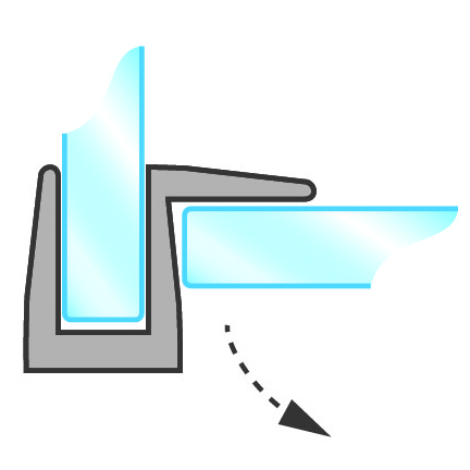 GoldRays S011 shower door seal profile - view A