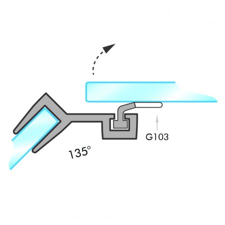 GoldRays S013A3 shower door seal profile - view A