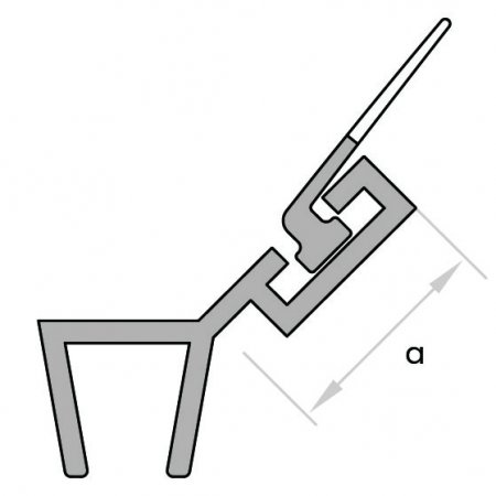 GoldRays S013A3 shower door seal profile - view B