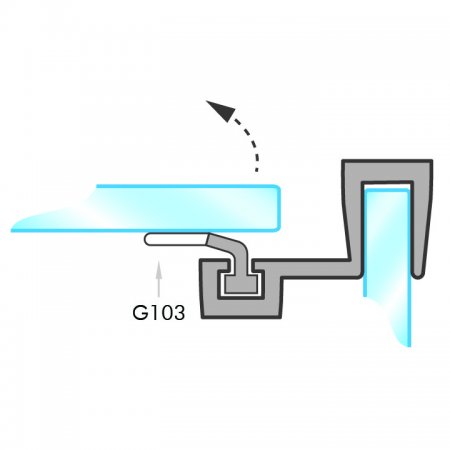 GoldRays S013A4 shower door seal profile - view A