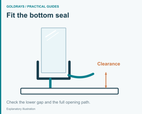 Check the lower gap and the full opening path.