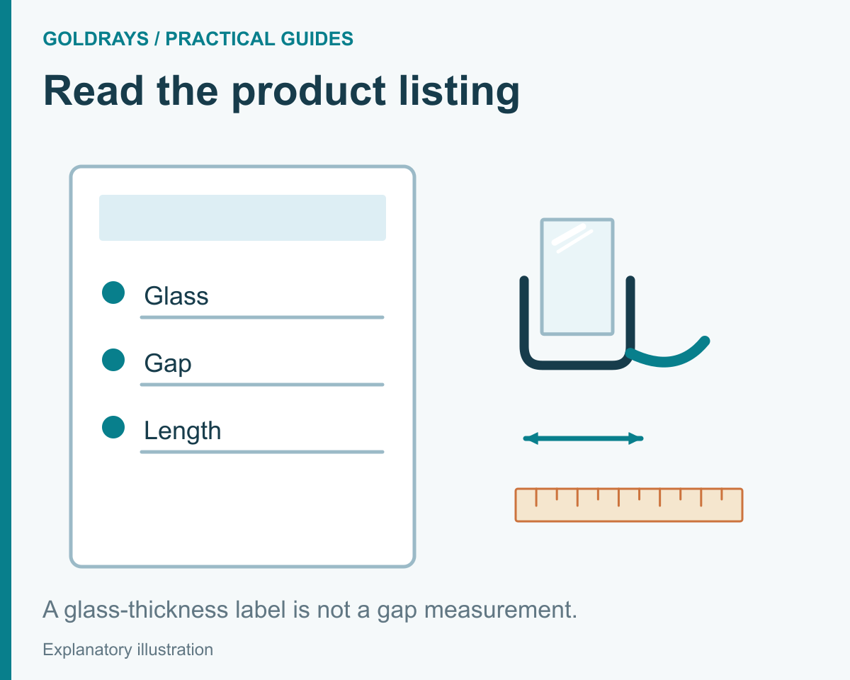 A glass-thickness label is not a gap measurement.