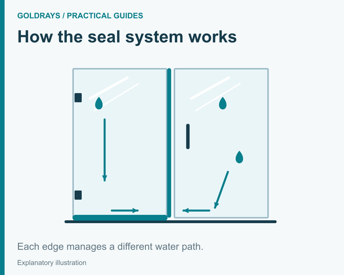 Each edge manages a different water path.