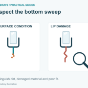 Distinguish dirt, damaged material and poor fit.