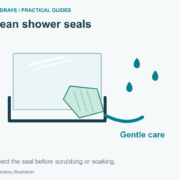 Inspect the seal before scrubbing or soaking.