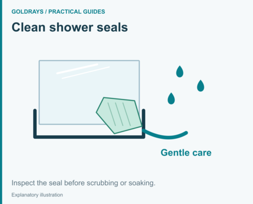 Inspect the seal before scrubbing or soaking.