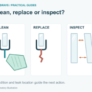 Condition and leak location guide the next action.