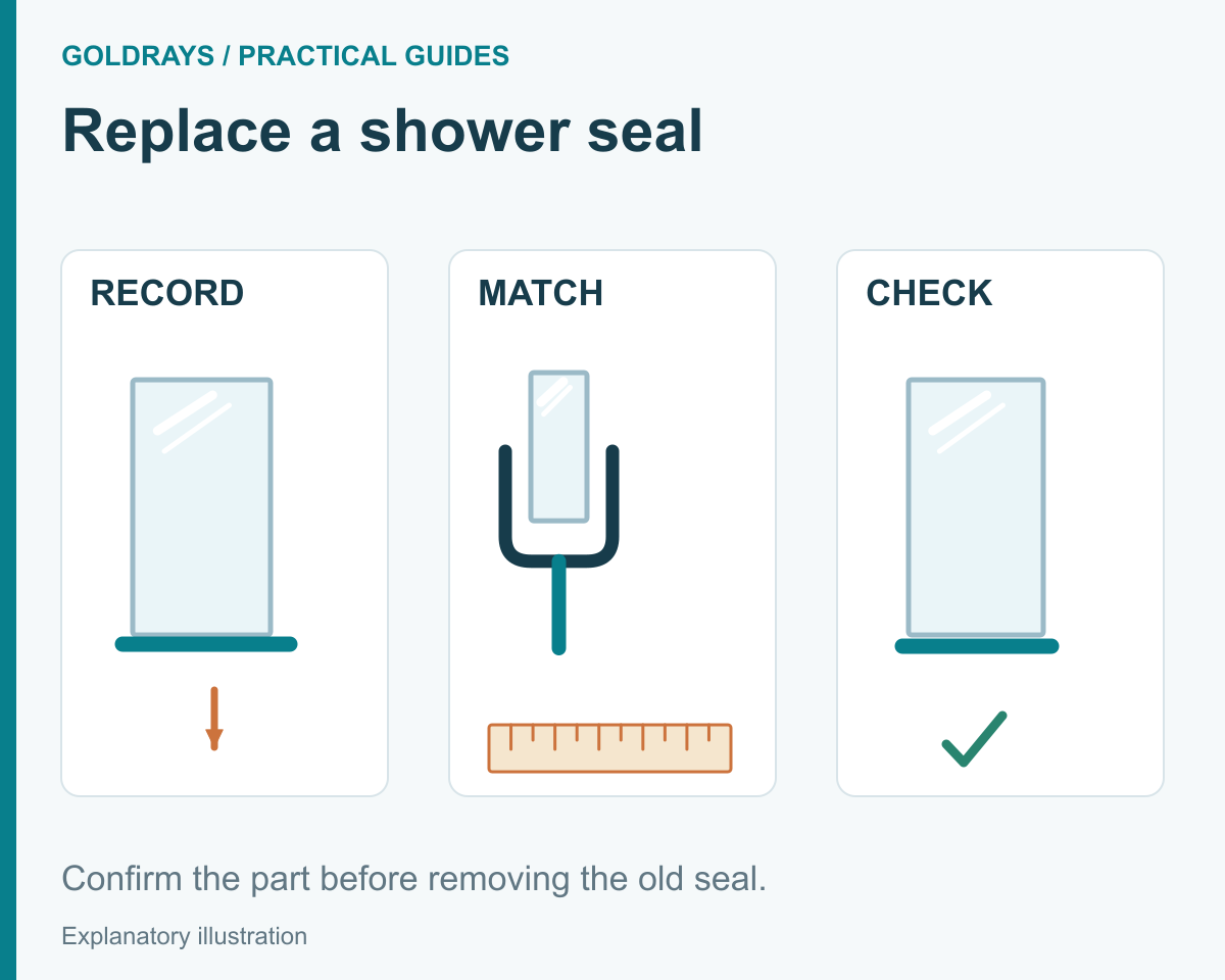 Confirm the part before removing the old seal.