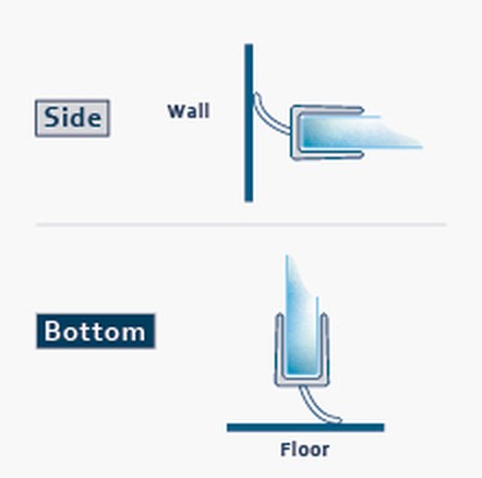 001 fitting diagram: where the seal sits on the glass