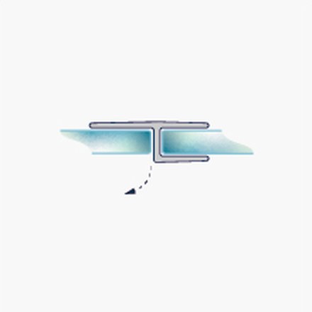003A2 fitting diagram: where the seal sits on the glass