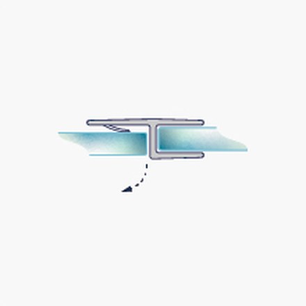 003C fitting diagram: where the seal sits on the glass