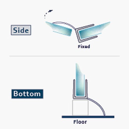 005C fitting diagram: where the seal sits on the glass