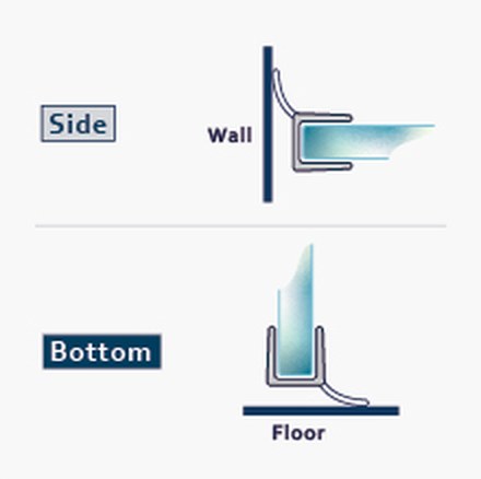 005C1 fitting diagram: where the seal sits on the glass