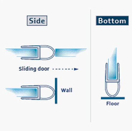 007A1 fitting diagram: where the seal sits on the glass