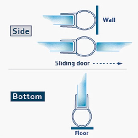007A2 fitting diagram: where the seal sits on the glass