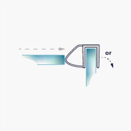 007B fitting diagram: where the seal sits on the glass
