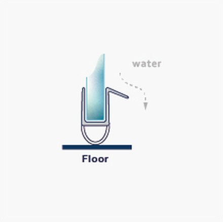007G fitting diagram: where the seal sits on the glass