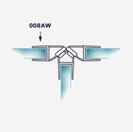 008A4W fitting diagram: where the seal sits on the glass