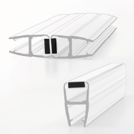 008BW magnetic shower door seal, product photo