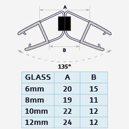 008C1 profile drawing with dimensions
