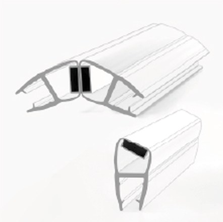 008C1W magnetic shower door seal, product photo