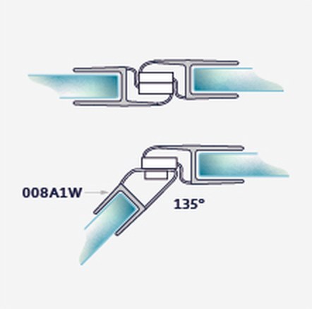 008EW fitting diagram: where the seal sits on the glass