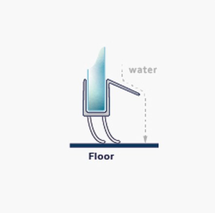 009B1 MM fitting diagram: where the seal sits on the glass