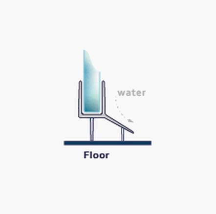 009F2 fitting diagram: where the seal sits on the glass
