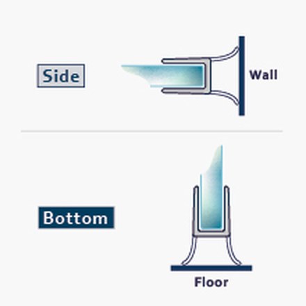 027D fitting diagram: where the seal sits on the glass