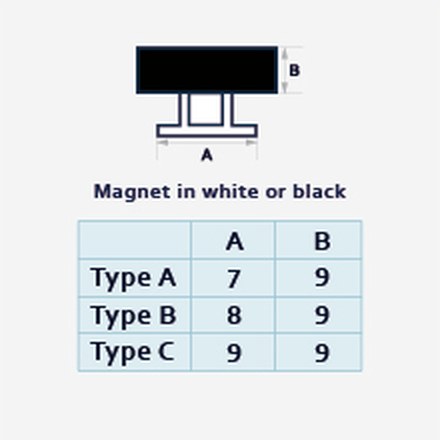 A-Magnet01 profile drawing with dimensions