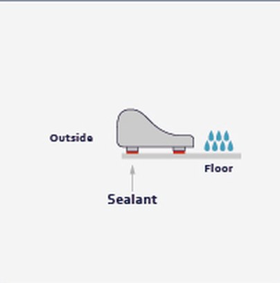 Aluminum Threshold H10A fitting diagram: where the seal sits on the glass
