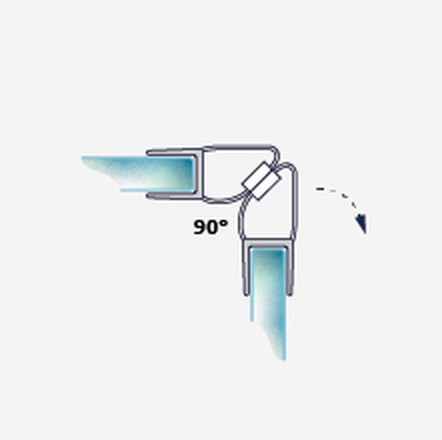 Dual 008A1W-90 fitting diagram: where the seal sits on the glass