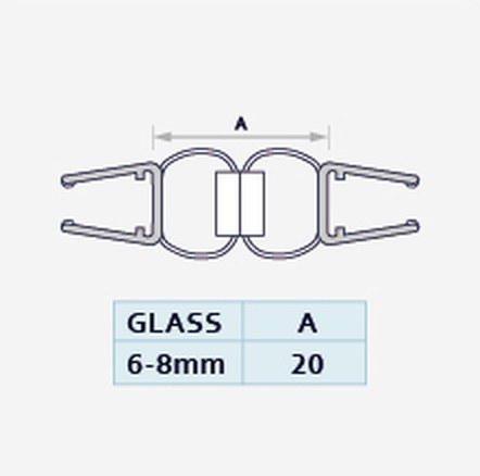 Dual 008BW profile drawing with dimensions