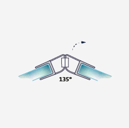 Dual 008C1W-135 fitting diagram: where the seal sits on the glass