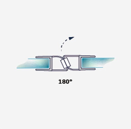 Dual 008C1W-180 fitting diagram: where the seal sits on the glass