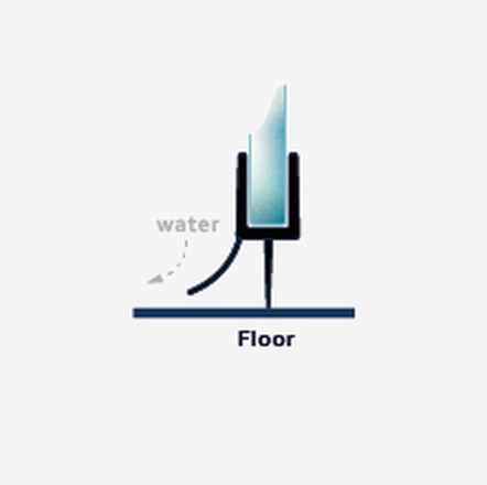 Dual 009A2-Black fitting diagram: where the seal sits on the glass