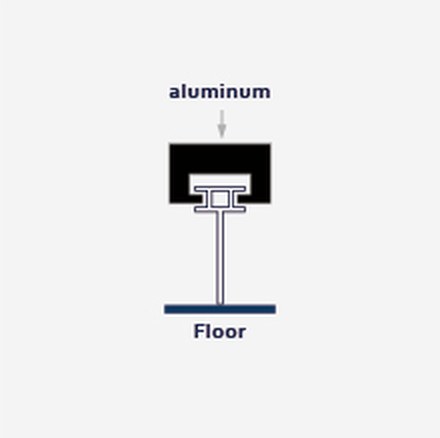 F017 fitting diagram: where the seal sits on the glass