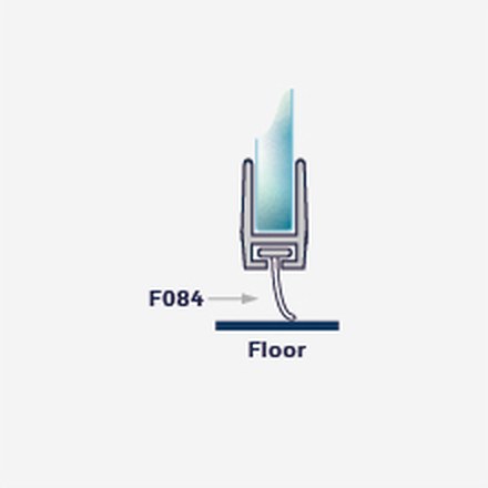 F084-S fitting diagram: where the seal sits on the glass