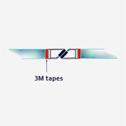 F225 fitting diagram: where the seal sits on the glass